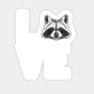 LOVE Raccoon Sticker